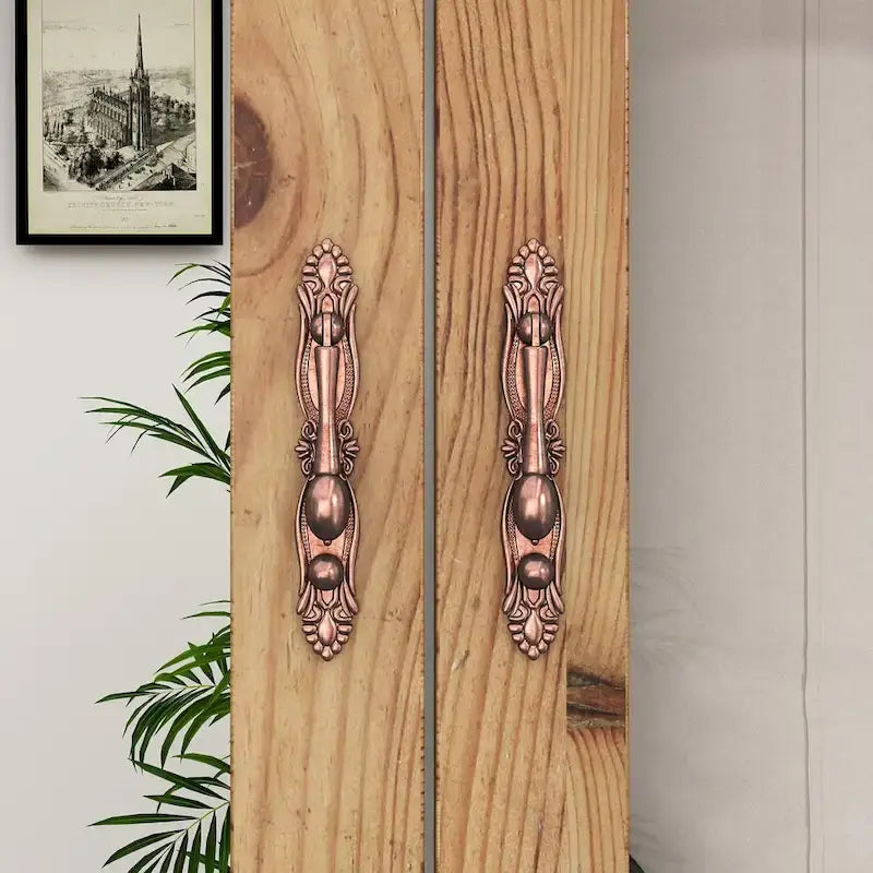Vintage-Inspired Grand Closet Dual Wardrobe Set with Metal Accents