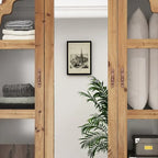 Vintage-Inspired Grand Closet Dual Wardrobe Set with Metal Accents