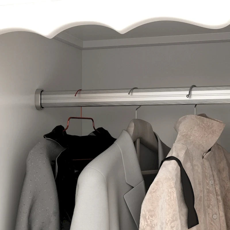 Vintage-Inspired Grand Closet Dual Wardrobe Set with Metal Accents