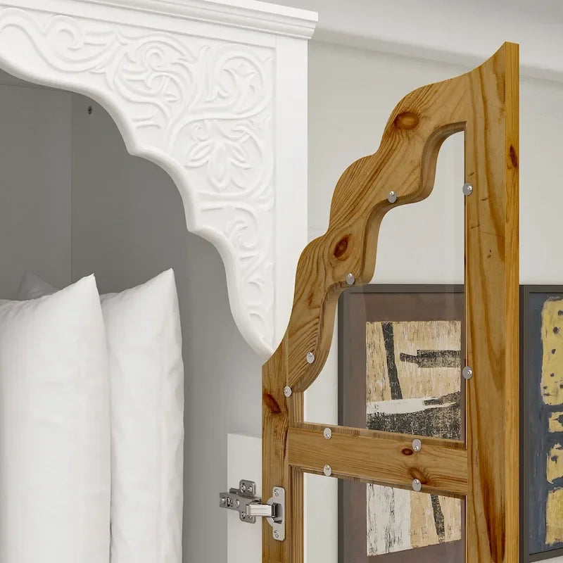 Vintage-Inspired Grand Closet Dual Wardrobe Set with Metal Accents