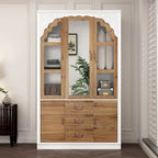 Vintage-Inspired Grand Closet Dual Wardrobe Set with Metal Accents