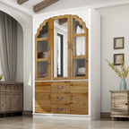 Vintage-Inspired Grand Closet Dual Wardrobe Set with Metal Accents