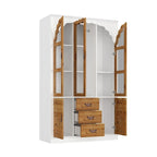Vintage-Inspired Grand Closet Dual Wardrobe Set with Metal Accents