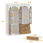 Vintage-Inspired Grand Closet Dual Wardrobe Set with Metal Accents