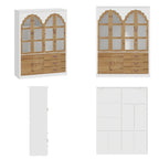 Vintage-Inspired Grand Closet Dual Wardrobe Set with Metal Accents