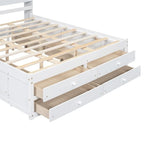 Letto a piattaforma King Size con libreria portaoggetti e 8 cassetti