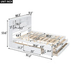 Letto a piattaforma King Size con libreria portaoggetti e 8 cassetti