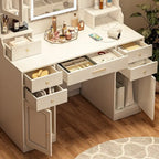 Makeup Vanity Dressing Table with Mirror, Drawers and Shelves
