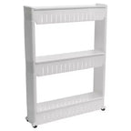 Evideco French Home Goods Multi-Purpose Slim Rolling Cart - 3-Tier Utility Organizer for Bathroom, Kitchen & Dorm - Available in White, Grey, Black