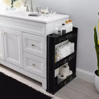 Evideco French Home Goods Multi-Purpose Slim Rolling Cart - 3-Tier Utility Organizer for Bathroom, Kitchen & Dorm - Available in White, Grey, Black
