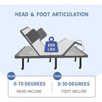 Adjustable Bed with Wireless Remote, Hospital Bed Base with/without Mattress