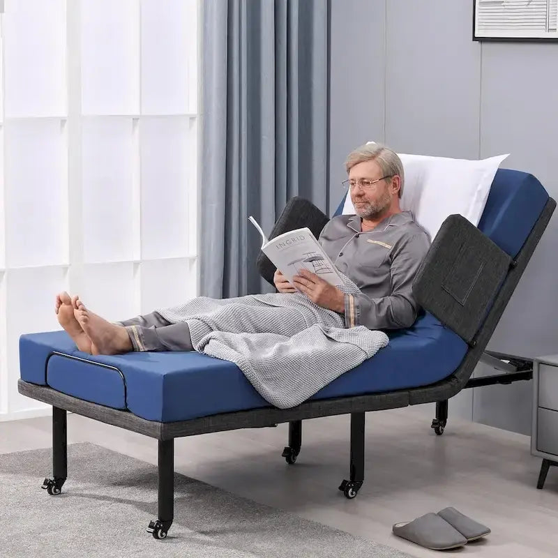 Adjustable Bed with Wireless Remote, Hospital Bed Base with/without Mattress