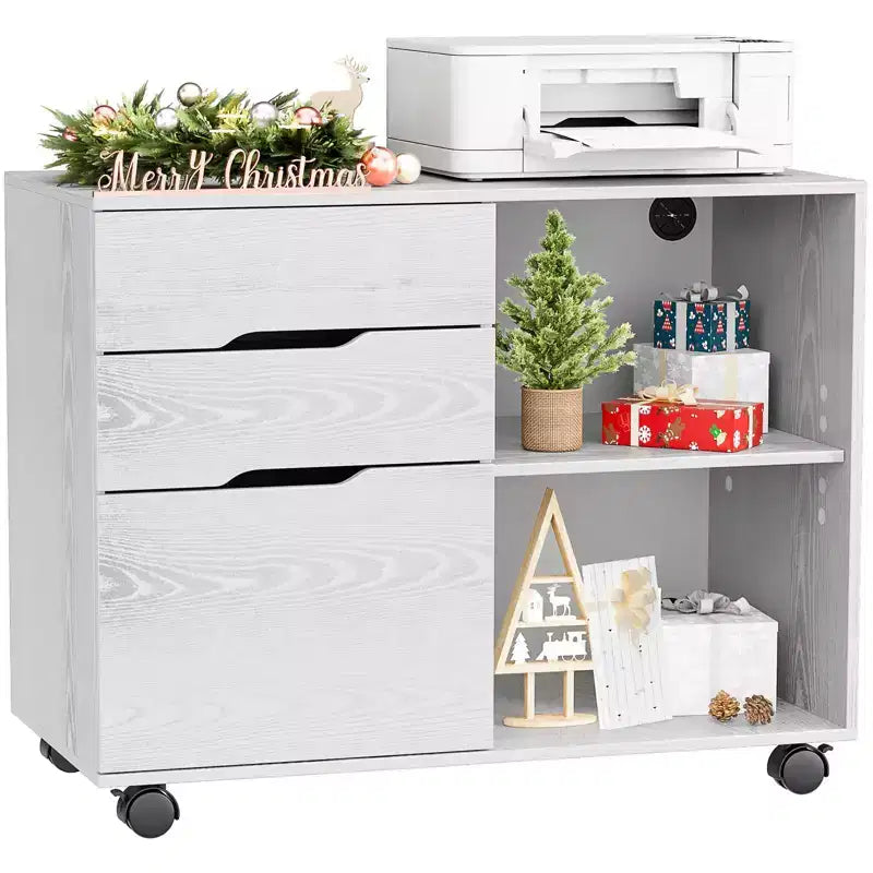 JIONJOY 31.3 Wide 3 -Drawer Mobile File Cabinet