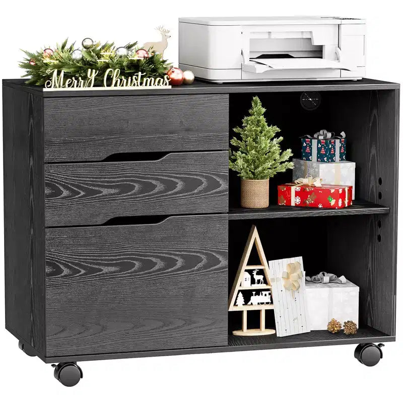 JIONJOY 31.3 Wide 3 -Drawer Mobile File Cabinet