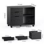 JIONJOY 31.3 Wide 3 -Drawer Mobile File Cabinet