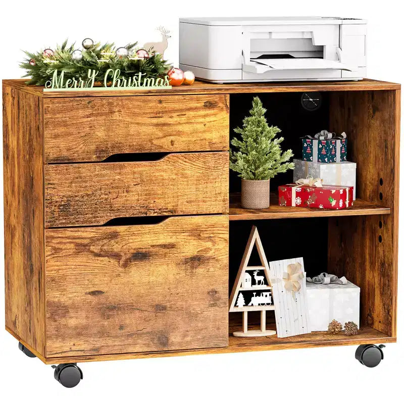 JIONJOY 31.3 Wide 3 -Drawer Mobile File Cabinet