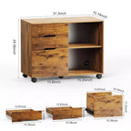 JIONJOY 31.3 Wide 3 -Drawer Mobile File Cabinet