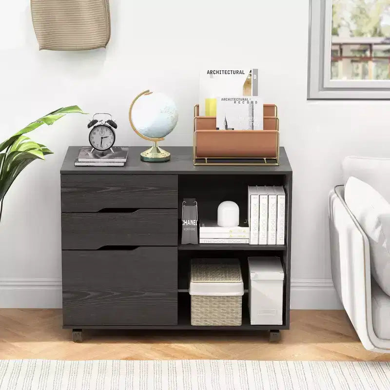 JIONJOY 31.3 Wide 3 -Drawer Mobile File Cabinet