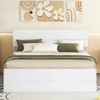 Full Bed Frame With Twin Size Trundle And 2 Drawers