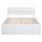 Full Bed Frame With Twin Size Trundle And 2 Drawers