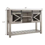 Whizmax Farmhouse Entryway Table with Sliding Barn Doors, Sofa Table with Storage and Open Shelf, Console Tables for Entryway, Hallway