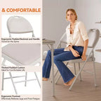 Folding Chairs Set of 2/4/6, Metal Foldable Chair with and Non-Slip Feet Pads