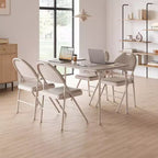 Folding Chairs Set of 2/4/6, Metal Foldable Chair with and Non-Slip Feet Pads