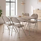 Folding Chairs Set of 2/4/6, Metal Foldable Chair with and Non-Slip Feet Pads