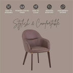 LeisureMod Elias Dining Chair  Upholstered Leather Or Velvet Seat with Powder-Coated Legs, Modern Kitchen, Dining Room, Cafe, Comfortable Seating