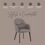LeisureMod Elias Dining Chair  Upholstered Leather Or Velvet Seat with Powder-Coated Legs, Modern Kitchen, Dining Room, Cafe, Comfortable Seating