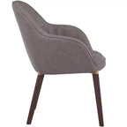 LeisureMod Elias Dining Chair  Upholstered Leather Or Velvet Seat with Powder-Coated Legs, Modern Kitchen, Dining Room, Cafe, Comfortable Seating