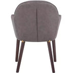 LeisureMod Elias Dining Chair  Upholstered Leather Or Velvet Seat with Powder-Coated Legs, Modern Kitchen, Dining Room, Cafe, Comfortable Seating