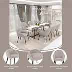 LeisureMod Elias Dining Chair  Upholstered Leather Or Velvet Seat with Powder-Coated Legs, Modern Kitchen, Dining Room, Cafe, Comfortable Seating