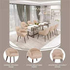 LeisureMod Elias Dining Chair  Upholstered Leather Or Velvet Seat with Powder-Coated Legs, Modern Kitchen, Dining Room, Cafe, Comfortable Seating