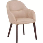 LeisureMod Elias Dining Chair  Upholstered Leather Or Velvet Seat with Powder-Coated Legs, Modern Kitchen, Dining Room, Cafe, Comfortable Seating