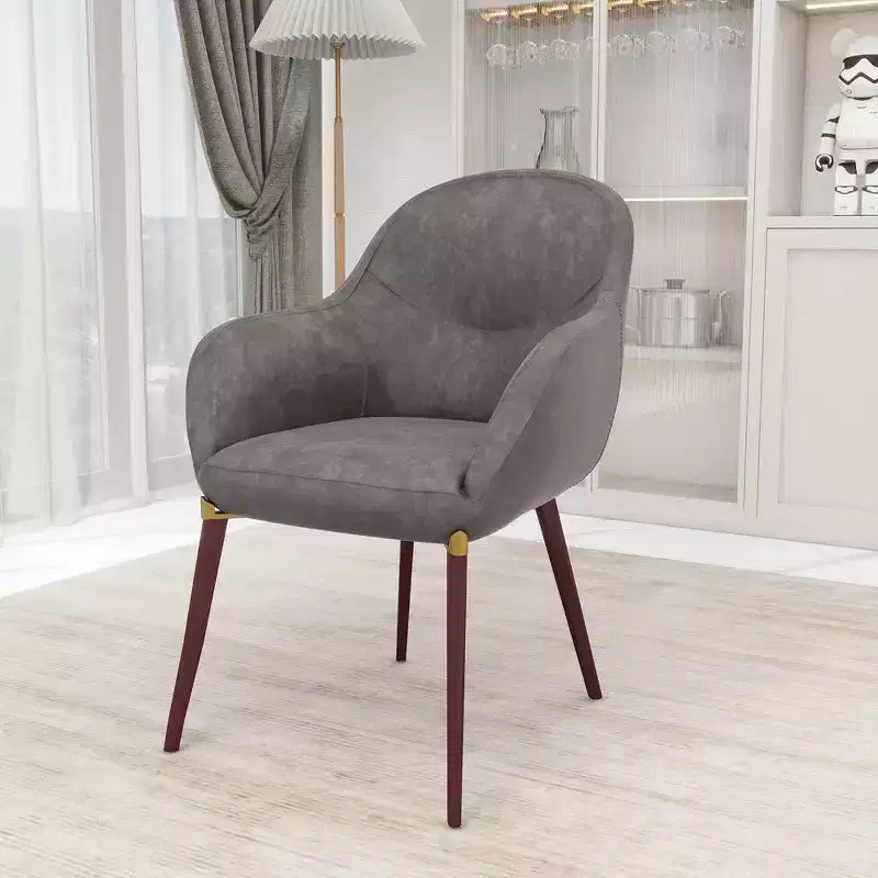 LeisureMod Elias Dining Chair  Upholstered Leather Or Velvet Seat with Powder-Coated Legs, Modern Kitchen, Dining Room, Cafe, Comfortable Seating