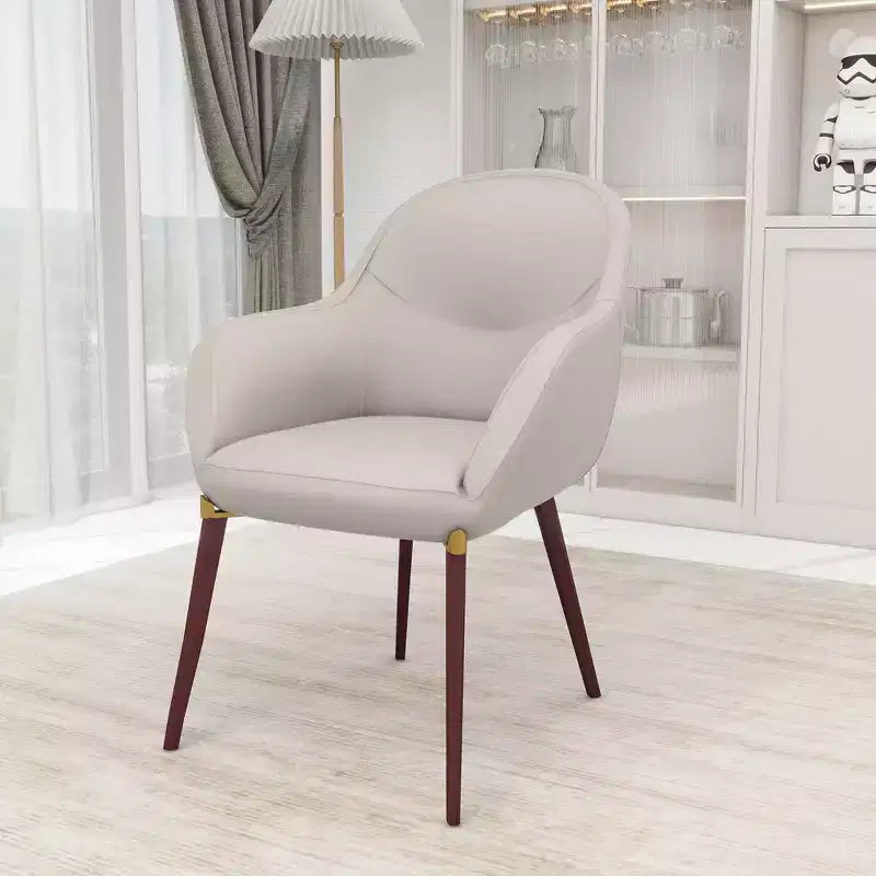 LeisureMod Elias Dining Chair  Upholstered Leather Or Velvet Seat with Powder-Coated Legs, Modern Kitchen, Dining Room, Cafe, Comfortable Seating