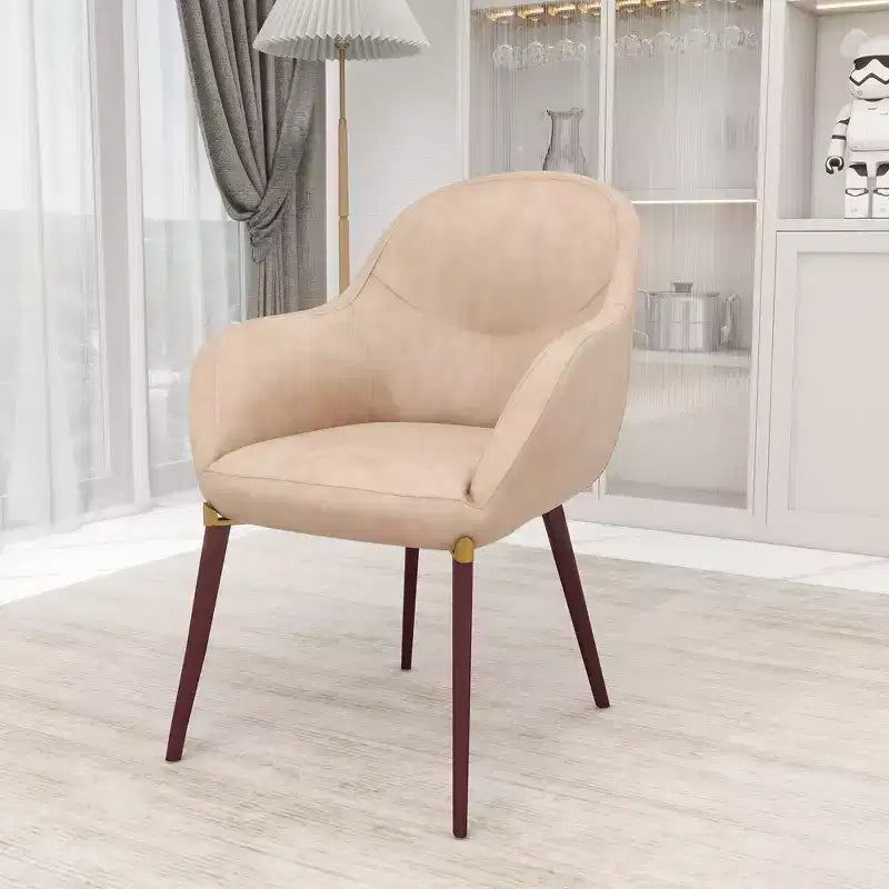 LeisureMod Elias Dining Chair  Upholstered Leather Or Velvet Seat with Powder-Coated Legs, Modern Kitchen, Dining Room, Cafe, Comfortable Seating