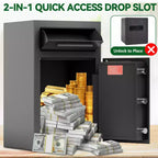 Depository Drop Safe, Anti-Theft Money Drop Slot Safes with Digital Keypad and Spare Keys, Heavy Duty Money Safe Box for Home Office