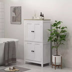 HOMCOM Bathroom Cabinet, Bathroom Floor Cabinet with Adjustable Shelves, Freestanding Storage Cabinet with Doors, White