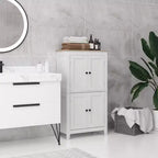HOMCOM Bathroom Cabinet, Bathroom Floor Cabinet with Adjustable Shelves, Freestanding Storage Cabinet with Doors, White