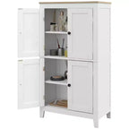 HOMCOM Bathroom Cabinet, Bathroom Floor Cabinet with Adjustable Shelves, Freestanding Storage Cabinet with Doors, White