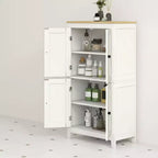 HOMCOM Bathroom Cabinet, Bathroom Floor Cabinet with Adjustable Shelves, Freestanding Storage Cabinet with Doors, White