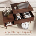 JIONJOY Lift Top Coffee Table with Hidden Storage, Wood Legs for Living Room, Small Spaces - Easy Clean