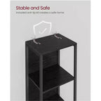 6-Tier LED Bookshelf, Display Shelf with Dimmable Lights, LED Bookcase, 11.9 x 15.7 x 70.3 Inches, Black with Wood Grain
