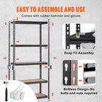 5-Tier Adjustable Heavy Duty Metal Shelving Unit 2000 lbs Capacity Chrome Wire Organizer for Garage