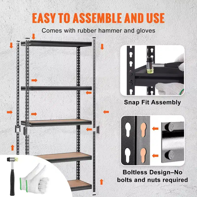5-Tier Adjustable Heavy Duty Metal Shelving Unit 2000 lbs Capacity Chrome Wire Organizer for Garage