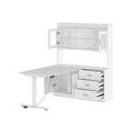 Famapy Scrivania Sollevabile Scrivania per Computer Grande Scrivania All-in-One Mobile Contenitore Composito Bianco