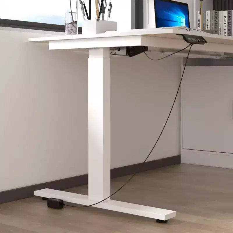Famapy Scrivania Sollevabile Scrivania per Computer Grande Scrivania All-in-One Mobile Contenitore Composito Bianco