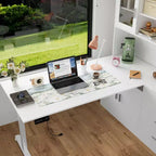 Famapy Scrivania Sollevabile Scrivania per Computer Grande Scrivania All-in-One Mobile Contenitore Composito Bianco
